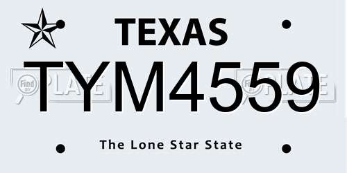 TYM4559 Texas License Plate