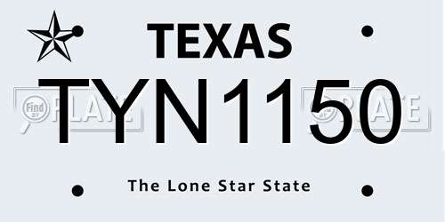 TYN1150 Texas License Plate