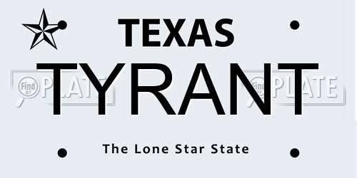 TYRANT Texas License Plate