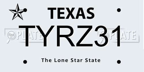 TYRZ31 Texas License Plate