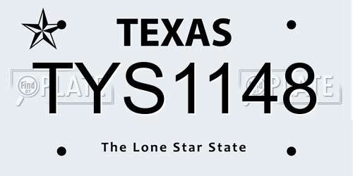 TYS1148 Texas License Plate