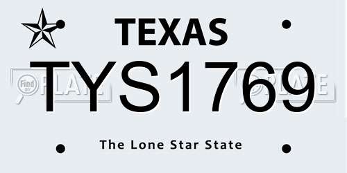 TYS1769 Texas License Plate