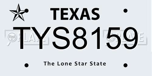 TYS8159 Texas License Plate