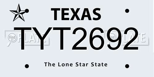 TYT2692 Texas License Plate