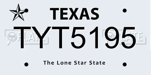 TYT5195 Texas License Plate