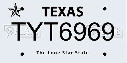 TYT6969 Texas License Plate