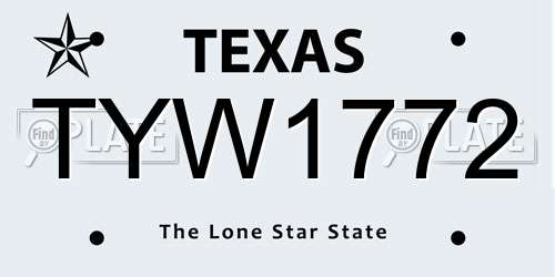 TYW1772 Texas License Plate