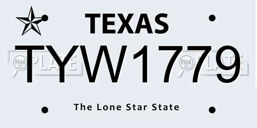 TYW1779 Texas License Plate