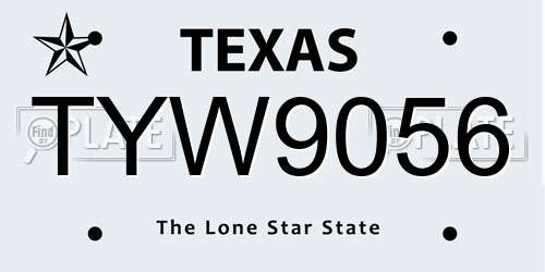 TYW9056 Texas License Plate