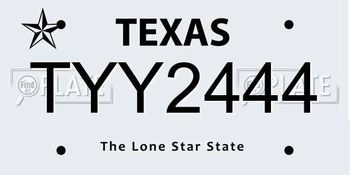 TYY2444 Texas License Plate