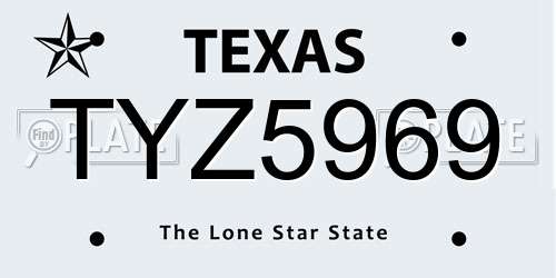 TYZ5969 Texas License Plate