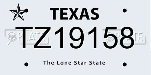 TZ19158 Texas License Plate
