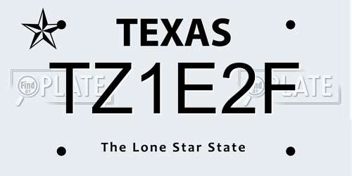 TZ1E2F Texas License Plate