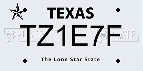TZ1E7F Texas License Plate