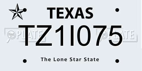 TZ1I075 Texas License Plate