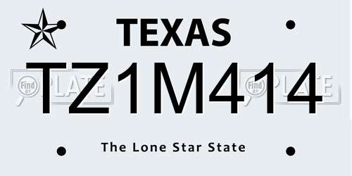 TZ1M414 Texas License Plate
