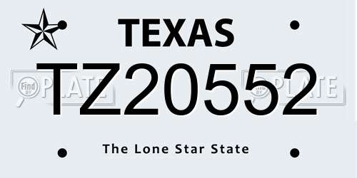 TZ20552 Texas License Plate