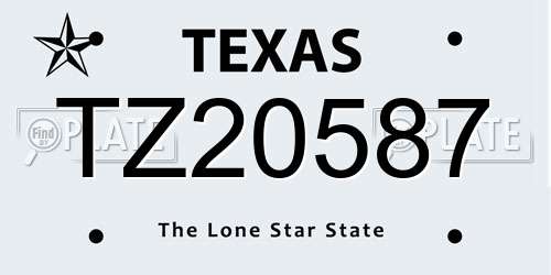TZ20587 Texas License Plate