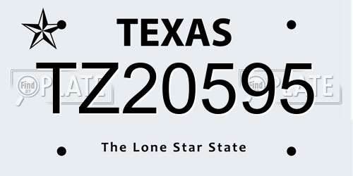 TZ20595 Texas License Plate