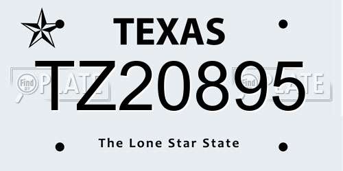 TZ20895 Texas License Plate