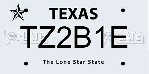 TZ2B1E Texas License Plate
