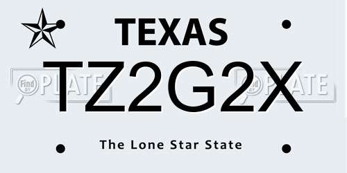 TZ2G2X Texas License Plate