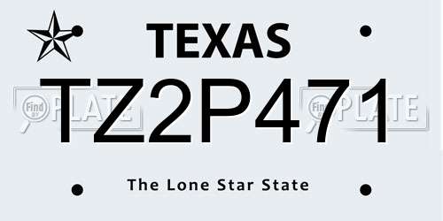 TZ2P471 Texas License Plate