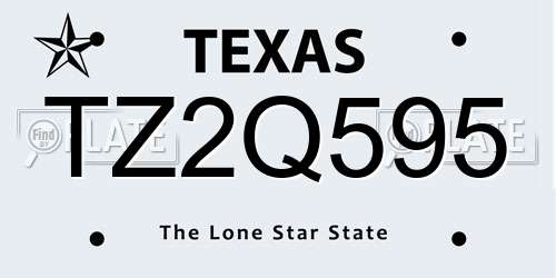 TZ2Q595 Texas License Plate
