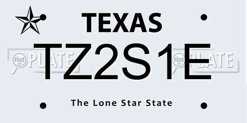 TZ2S1E Texas License Plate