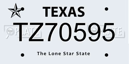 TZ70595 Texas License Plate