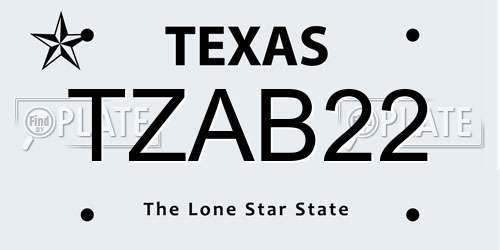 TZAB22 Texas License Plate