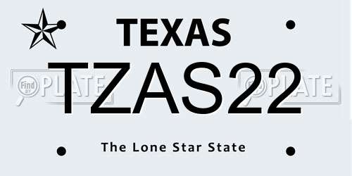 TZAS22 Texas License Plate