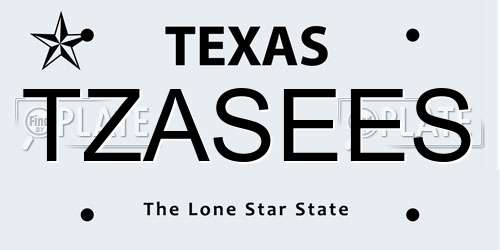 TZASEES Texas License Plate