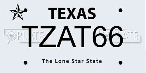 TZAT66 Texas License Plate