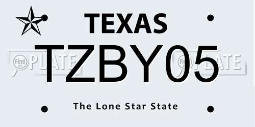 TZBY05 Texas License Plate