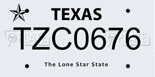 TZC0676 Texas License Plate