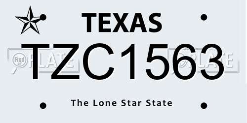 TZC1563 Texas License Plate