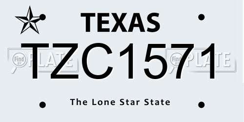 TZC1571 Texas License Plate