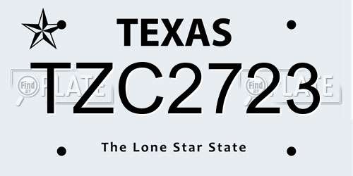 TZC2723 Texas License Plate