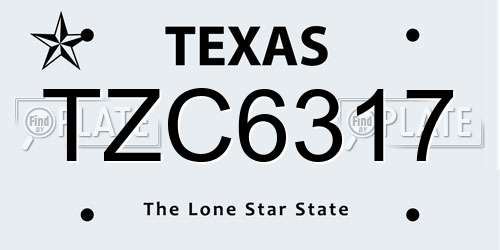 TZC6317 Texas License Plate