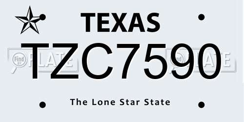 TZC7590 Texas License Plate
