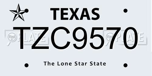 TZC9570 Texas License Plate