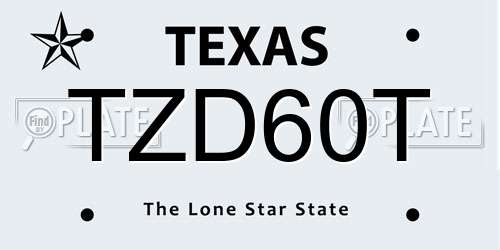 TZD60T Texas License Plate