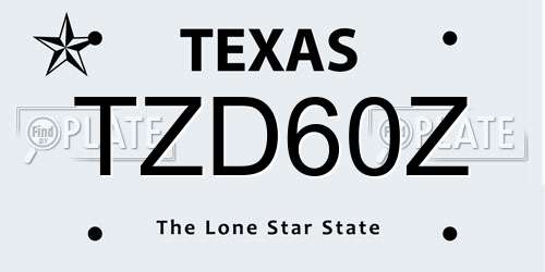 TZD60Z Texas License Plate