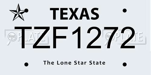 TZF1272 Texas License Plate