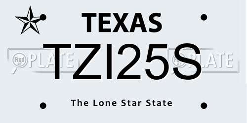 TZI25S Texas License Plate