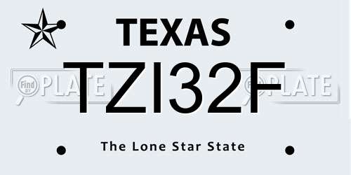 TZI32F Texas License Plate