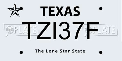 TZI37F Texas License Plate