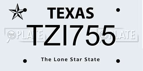 TZI755 Texas License Plate