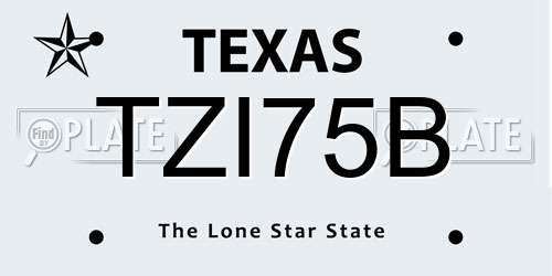 TZI75B Texas License Plate